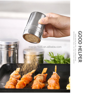 Manjia Chất lượng cao cấp người bán thép không gỉ Muối NẠO VÉT đồ dùng nhà bếp gia vị gia vị Shaker bột đường Shaker Khăn lau bụi - Product Image 2