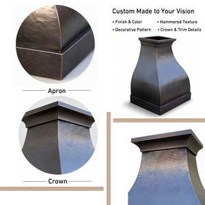 定制建筑钟形铜制抽油烟机，手工制作，壁挂式，适用于别墅和高端住宅厨房 - Product Image 6