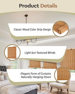 Persianas Enrollables de Bambú, Cortinas Enrollables de Bambú Retro que Filtran la Luz, Cortinas Enrollables para Ventanas y Puertas - Product Image 2