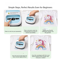 Presse à chaud portable mini 21*24cm pour sublimation, idéale pour l'impression sur T-shirts, tapis de souris et sacs en toile