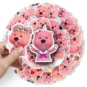 50 Uds. Precio al por mayor pingüino pequeño animado <span class=keywords><strong>coreano</strong></span> <span class=keywords><strong>Pororo</strong></span> Pink Little Beaver Ruby Cute Cartoon Loopy Sticker - Product Image 6