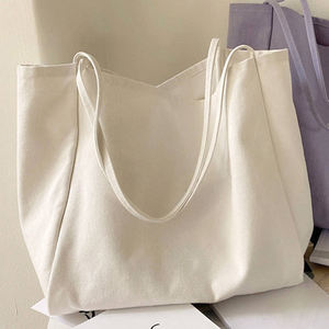 <b>Large</b> capacity reusable solid color shopping canvas shoulder <b>bag</b> canvas shopping <b>bag</b> - Product Image 5