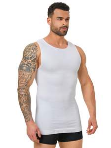 <span class=keywords><strong>Camiseta</strong></span> de compresión para <span class=keywords><strong>hombre</strong></span>, superventas de <span class=keywords><strong>Amazon</strong></span>, <span class=keywords><strong>camiseta</strong></span> sin mangas moldeadora de cuerpo sin costuras para control de barriga para ginecomastia - Product Image 4