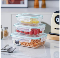 Boîte à lunch alimentaire en verre borosilicaté utilisation dans la cuisine récipient de stockage des aliments repas en verre boîte à lunch