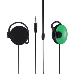 Q140耳机通用立体声耳挂透明耳机耳塞免提3.5毫米插头耳机，带苹果手机麦克风