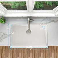 Évier de cuisine en composite de granit, style ferme, 32 pouces, blanc, à tablier, à cuve unique, blanc, évier simple pour armoire