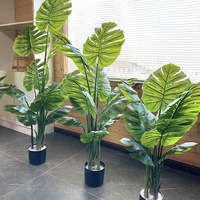Arbre artificiel Monstera Ceriman de 130 cm, réaliste, écologique, plante tropicale décorative pour les espaces modernes, idéal pour les mariages en intérieur/extérieur
