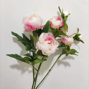 Faveurs de mariage européennes de luxe de pivoine en soie fourrée fausses pivoines fleurs artificielles pour la décoration