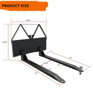 מחך jh-mech מזלגות קובץ מצמד עבור טרקטורים מטעין 46 "מהיר לצרף 2600 ק" ג קיבולת פלדה החלקה מברך מזלגות - Product Image 2