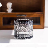 Bocaux à bougies en verre transparent fantaisie de 7 oz, style diamant taillé, pour Noël, écologiques, résistants à la chaleur, pour la décoration de la maison