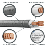 Cable de Alimentación Flexible Resistente al Fuego Cu/XLPE/PVC de 4 Núcleos, 0.6/1kV, Cable Eléctrico de Cobre con Aislamiento XLPE Ignífugo