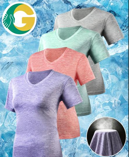 V Neck Quick Dry Yoga T Shirt Polyester Cotton Loose Fit Short Sleeve Breathable Solid Women Gym Fitness Workout Activewear Tops