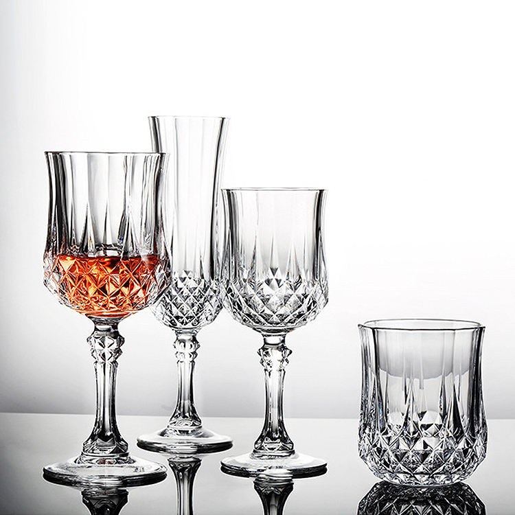 Crystal Clear Retro Glassware Flutes Goblets White Wine Glasses Wine Glass Cup For Red Wine Champagne Brandy Shot