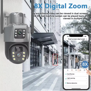 Ống kính kép không dây CCTV Dome Camera 4G 2MP tầm nhìn ban đêm PoE năng lượng mặt trời Powered ngoài trời Hệ thống an ninh có tính năng được xây dựng trong còi báo động 4K - Product Image 6