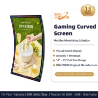 Pantalla Curva de Señalización Digital de 43" y 55" para Salas de Exhibición de Alta Gama, Cartel Publicitario Curvo Ultrafino 4K, Kiosco de Exhibición de Marca Premium