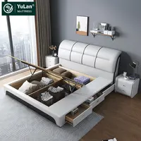 OEM ODM الفاخرة الايطالية طاقم غرفة نوم الحديثة تخزين كبيرة الملك سرير مزدوج