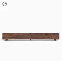 Grain Match Massivholz TV-Schrank Grifflos Walnuss Eiche Medien-Konsole Luxuriöses Flaches Wohnzimmer TV-Möbel