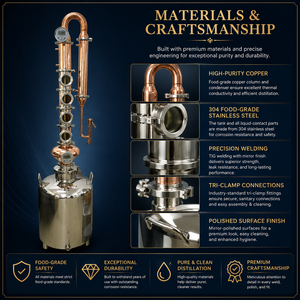 Equipo de Destilación de Cobre Ultraeficiente de 100L para <span class=keywords><strong>Alcohol</strong></span>, Diseño de Columna de Reflujo, Destilador Profesional con Válvulas - Product Image 3