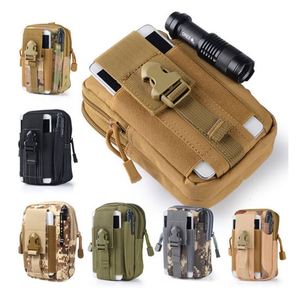 Custom Logo <b>Men</b> Women Phone <b>Pouch</b> Molle Camping Hunting Hiking Oxford Cloth Camo Tactical Waist Belt Bag - Product Image 2