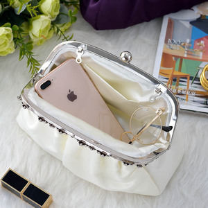 Custom Logo Multi Color Exquisite Handmade Diamond Compact Portable <b>Bag</b> Glamorous Purse for Bridal Wedding Luxury Clutch <b>Bag</b> - Product Image 5