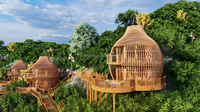 Maison d'arbre préfabriquée en aluminium, une pièce, salle de bain, design étanche, résistant au feu, faible coût, assemblage rapide pour villa et vacances