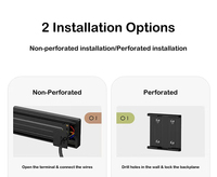Barre d'alimentation murale modulaire amovible Jiaxin à 6 prises et 2 ports en aluminium noir pour cuisine