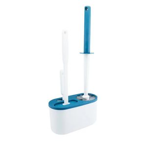 Kaiyoujie Toilet <b>Brush</b> <b>Round</b> Durable Easy To Clean Sky Blue And Light Gray For Bathroom Cleaning - Product Image 3