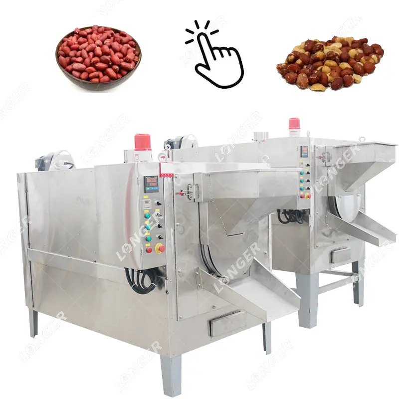완전 자동 상업 땅콩 쌀 보리 참깨 로스터 가격 콩 몰트 차 씨앗 구이 기계