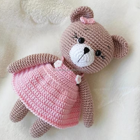 Gros Crochet Couple Ours Portant Robe De Mariée et Costume Belle Amigurumi Mariée et Marié Ours Saint Valentin Cadeau
