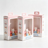 Boîte de présentation personnalisée pour figurines, boîte de présentation pour peluches, boîte cadeau pliable en carton ondulé avec fenêtre