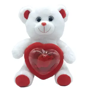 Singing Glowing With Font Flashing Cute Bear Plush High Quality Christmas Valentine Gift Stuffed Soft Hot Selling Bear For Kids