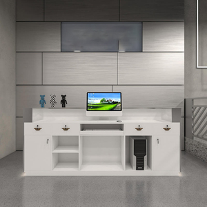 Quầy lễ tân, quầy tính tiền bán lẻ hiện đại, đơn giản bằng thép không gỉ cho cửa hàng quần áo, tiệm làm đẹp, tiệm cắt tóc, dành cho doanh nghiệp - Product Image 4