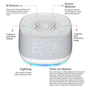 Tiếng Ồn Trắng Thiên Nhiên Nhẹ Nhàng Âm Thanh Ánh Sáng Ban Đêm Đồng Hồ Báo Thức Cổ Điển Không Dây Bàn Loa Cho Nhà Văn Phòng USB Làm Bằng Nhựa - Product Image 6