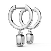 Boucles d'oreilles créoles pendantes en argent sterling 925 avec moissanite 1 carat pour femme, boucles d'oreilles huggie en moissanite taille ronde 5,0 mm, couleur D, pureté VVS1