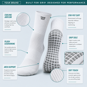High Quality <b>Custom</b> Logo Men's Football <b>Grip</b> <b>Socks</b> Anti-Bacterial Breathable Non-Slip Soccer <b>Socks</b> With Embroidery - Product Image 2