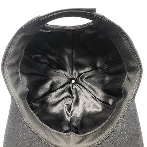 ALLCH Skin Friendly all'ingrosso Custom donna capelli neri cappelli morbidi possono fare la coda di cavallo senza schienale di seta satinato foderato cappellini da Baseball - Product Image 4