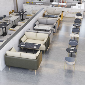 Nhà Hàng Sang Trọng Đồ Nội Thất Sofa Set Giải Trí Da Bộ Sofa Khách Sạn Cà Phê Cửa Hàng Thanh Ăn Ghế Sofa Và Bảng Bộ - Product Image 2