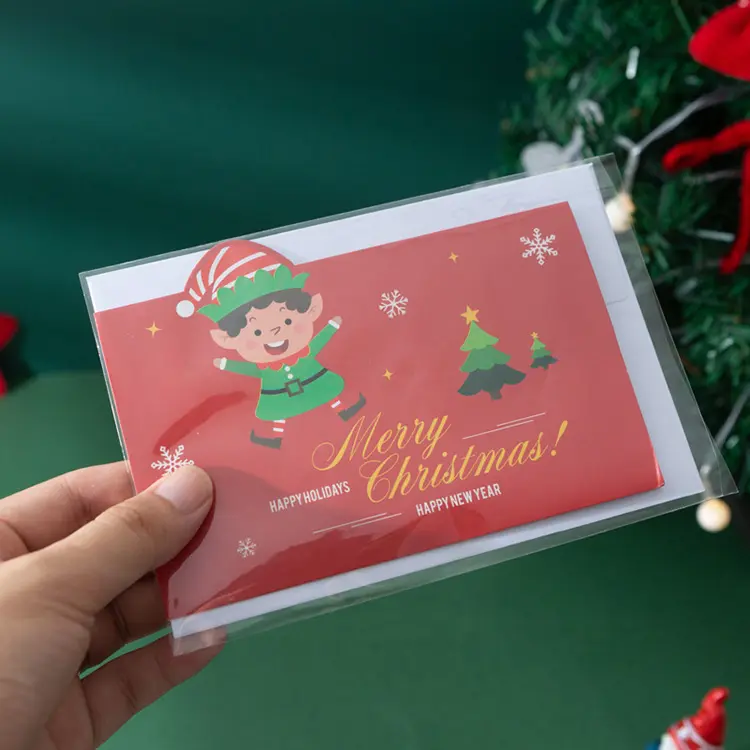 بطاقات تهنئة سانتا كلوز لعيد الميلاد 2022 للبيع بالجملة بطاقات تهنئة عيد الميلاد السعيد قابلة للتسجيل مطبوعة مخصصة