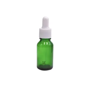 优质15毫升空绿色精油瓶0.5盎司面部血清玻璃滴管瓶