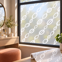 Film décoratif pour fenêtre en forme d'anneau ovale blanc pour les fenêtres des vestiaires et la décoration de vitres de maison