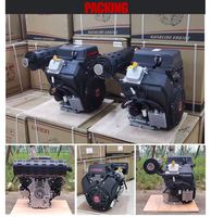 Moteur à essence Loncin 2V80FD 764CC bicylindre 24HP à démarrage électrique, refroidi par air, 4 temps, à arbre horizontal, avec roulement