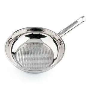 Hot Sale 28cm Non Stick Stainless Steel Fry Pan With Glass Lid Stainless Steel Frying Pan