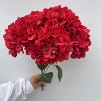 Rangkaian Bunga Hydrangea Sutra Realistis Besar 420 Kelopak, Buket Hydrangea Buatan 5 Tangkai, Rangkaian Hydrangea Tahan Lama