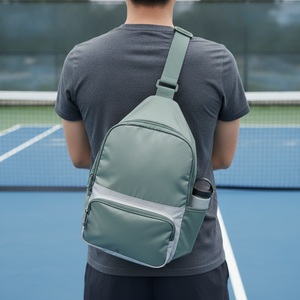 Sac de transport pour pickleball, capacité 1 raquette avec poche pour bouteille d'eau, nylon imperméable, logo personnalisé, vente en gros - Product Image 3