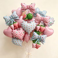 Ballons décoratifs en aluminium à motif écossais, fruits et nœuds pour l'été, vente en gros, pour anniversaires et photographie