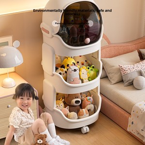 Estante de Almacenamiento Multinivel de Gran Capacidad para Cochecito con Lindo Diseño de Dibujos Animados para el Hogar para Artículos de Bebé, Aperitivos, Vajilla y Libros, Uso como Mesita de Noche - Product Image 3