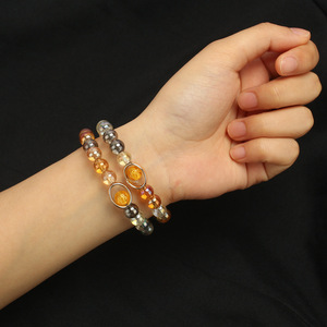 Colorful Crystal <b>Beads</b> <b>Bracelet</b> Multicolor Round <b>Charm</b> Unisex Fashion Jewelry Yiwu Origin - Product Image 1