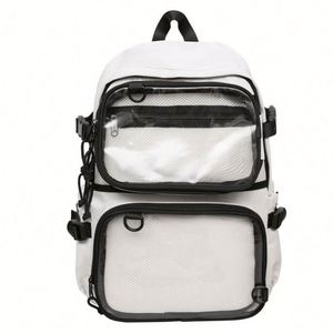 The New 2025 Casual and Fashionable Detachable Transparent Two-piece Functional Computer <b>Backpack</b> for Female College <b>Students</b> - Product Image 2