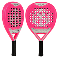 Raquette de padel haut de gamme en fibre de carbone intégrale, vente en gros, qualité tournoi professionnelle, noyau EVA, forme hybride, fabricant OEM personnalisé