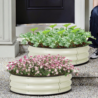 Lit de jardin moderne en acier galvanisé Jardinière élégante en métal Pépinière pour fleurs Légumes et herbes Boîte de jardin en métal surélevée